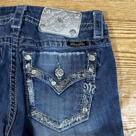 Miss Me Jeans Skinny Ankle Rhinestone Beaded Pockets Size 26 JE8111AK2 - Picture 15 of 16
